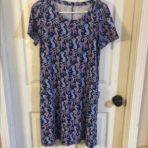 Lilly Pulitzer Blue and Pink Patterned Dress